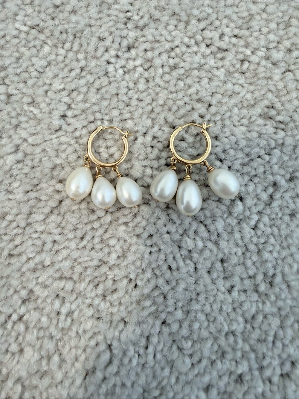 Gold tone pearl drop earrings